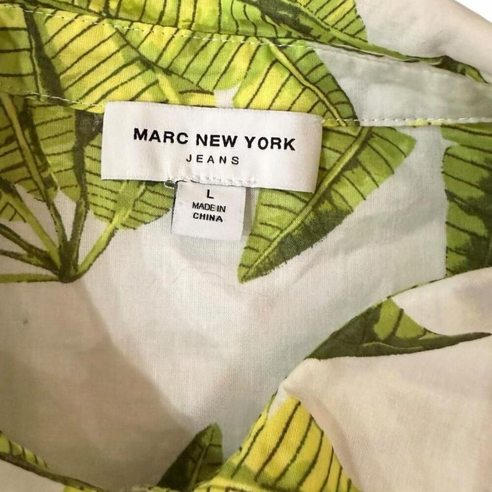 Marc New York green leaf print button up shirt - Picture 3 of 4